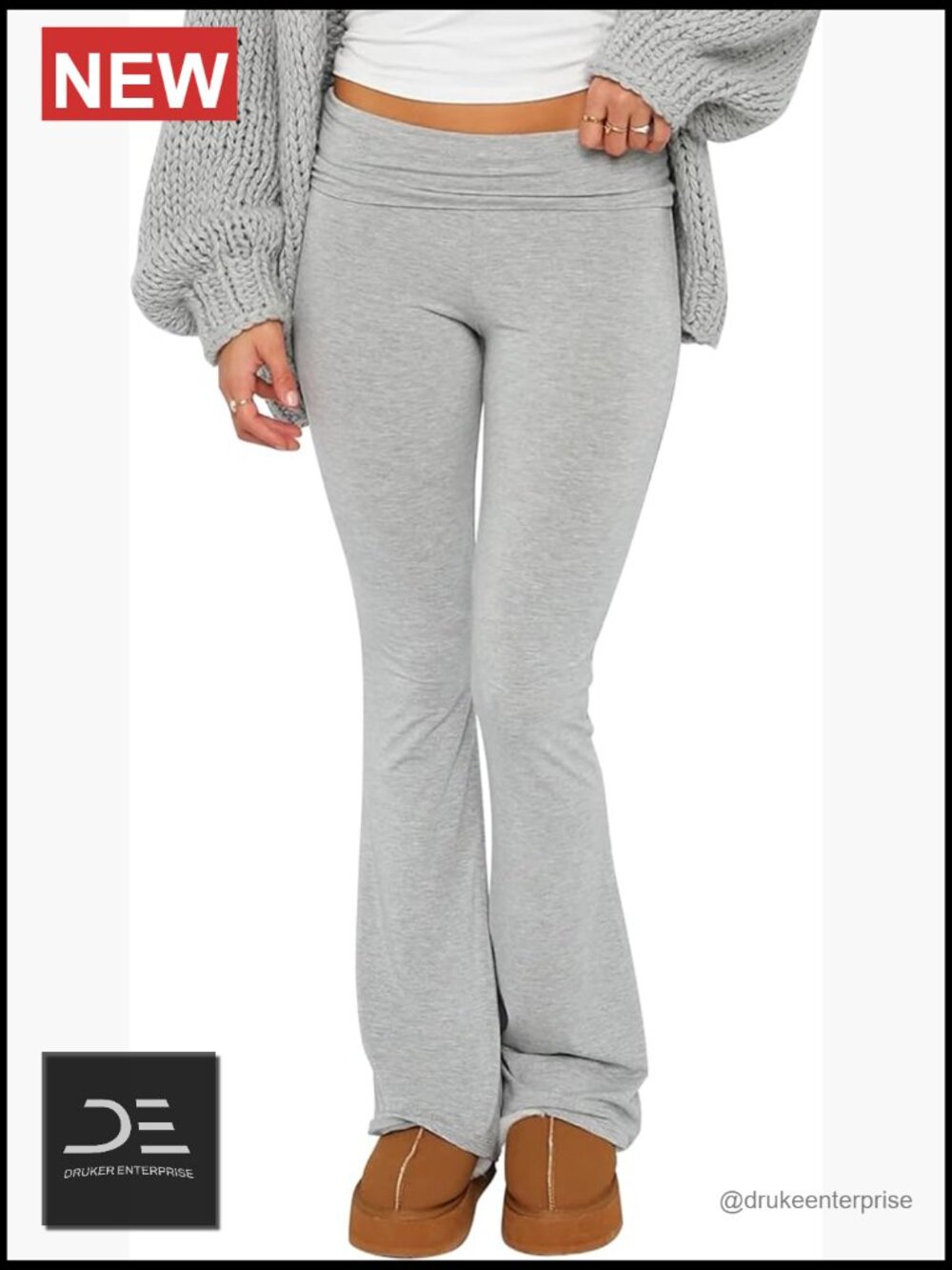 Flare Bootcut Bell Bottom Yoga Pants Stretch Fold Over Leggings Slim Fit